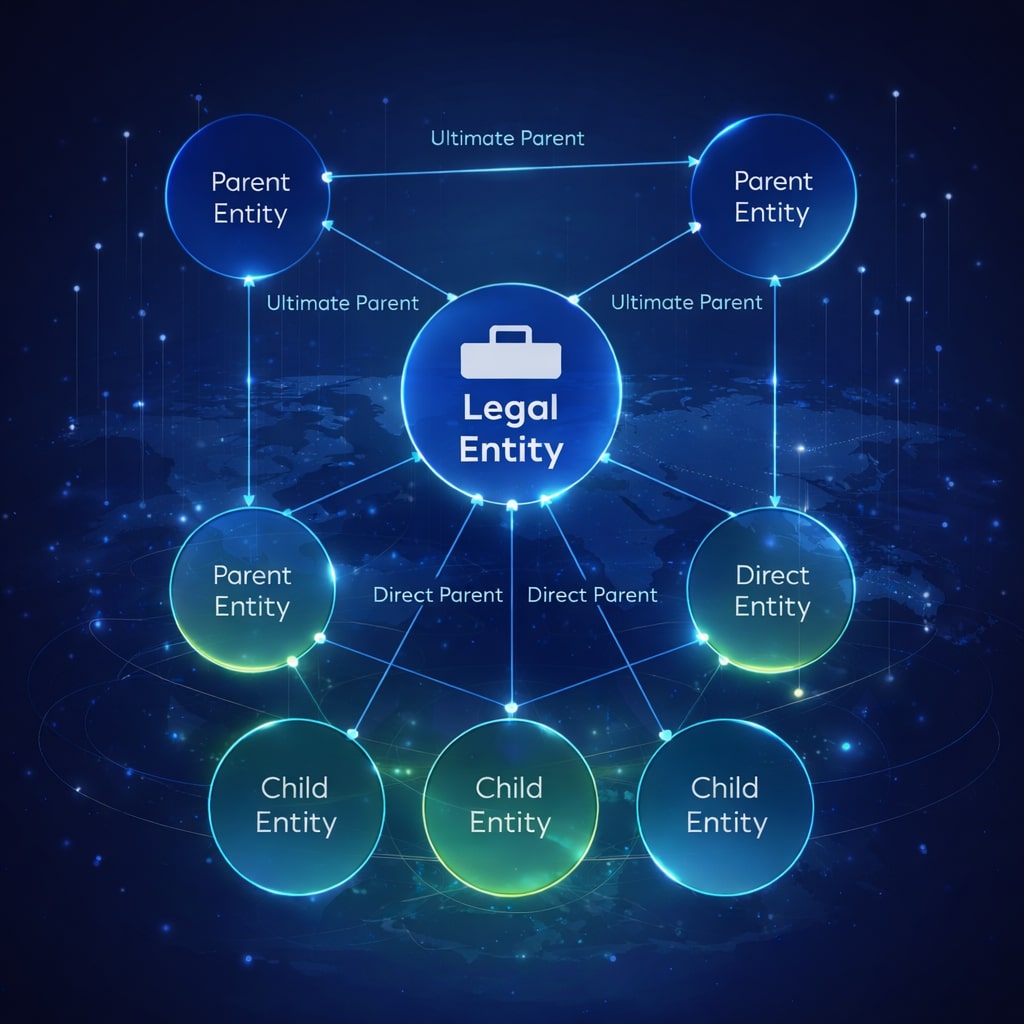 LEI Level 2 data showing company ownership and control relationships